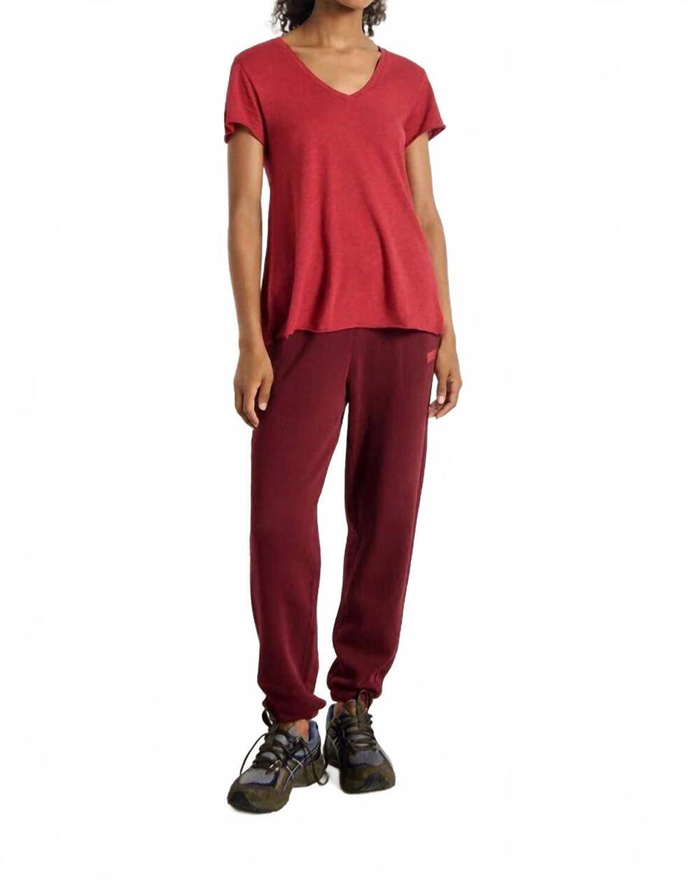 NEW AMERICAN VINTAGE women's izubird joggers in vintage cherry